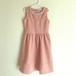 Pink Dress with Pearls and Rhinestones